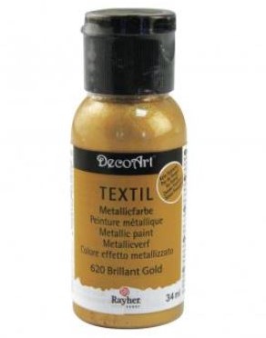 Textielverf Metalic Stoffenverf, flacon à 34 ml, Goud Textielverf