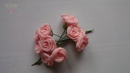 Mini foam roos 2 cm. Peachroze / bundel Mini foam roos