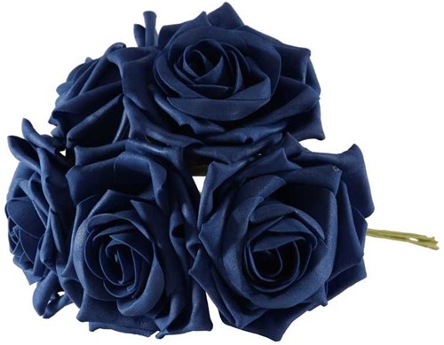 Foam Roos 6cm Open Tea Rose X5 Navy Foamroos