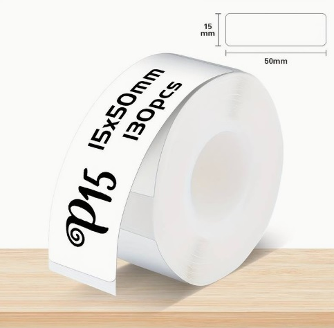 Thermische labels, 15*30mm WIT voor Thermal Labelprinters P15 /rol Blanco Stickers om zelf foto, tekst, afbeeldingen op te printen
