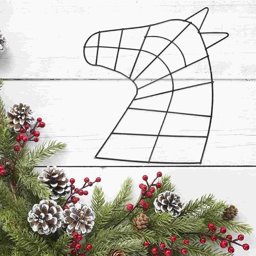 Metalen Frame Paardenhoofd voor Kransen - Zwart 35 x 31 cm - 5mm Metalen frame 