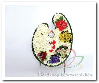 Verfpalet/ Schilderspalet steekschuimvorm oase voor verse bloemen