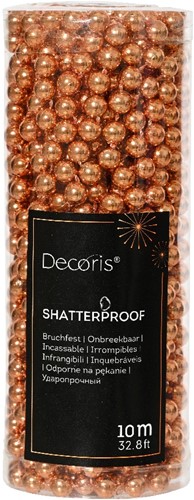 Actie Parelketting, 8 mm Pompoen oranje /rol +/-10 m Parelguirlande voor bloemschikken, hobby en bruidsdecoratie