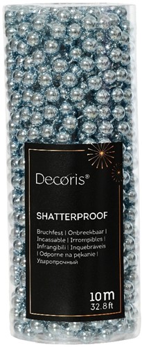 Actie Parelketting, 8 mm Ijsblauw /rol +/-10 m Parelguirlande voor bloemschikken, hobby en bruidsdecoratie
