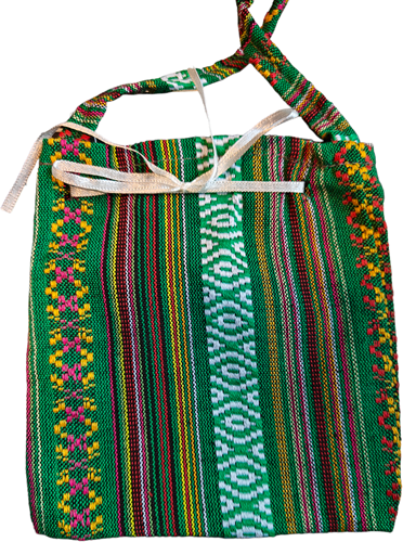 Pendelzakje Geluksbuidel Giftbag Jamaica groen 14*15cm / stuk met hengsel en koordje