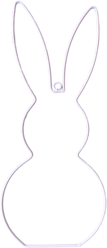 Metalen frame Haas haasje staand oor hanger 29 cm Lila OP=OP Hang Metal Rabbit eenmalig artikel