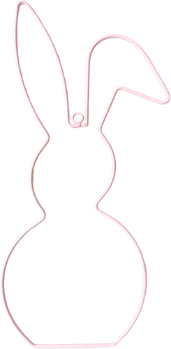 Metalen frame Haas haasje hangend oor hanger 29 cm Roze OP=OP Hang Metal Bunny eenmalig artikel