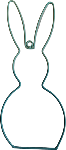 Metalen frame Haas haasje staand oor hanger 29 cm Turquoise OP=OP Hang Metal Rabbit eenmalig artikel