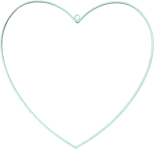 Metalen hart hangend 10 cm Turquoise  Metalenframe Metal heart eenmalig op=op