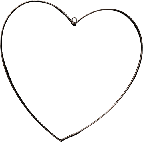 Metalen hart hangend 10 cm Zwart Metalenframe Metal heart  eenmalig op=op
