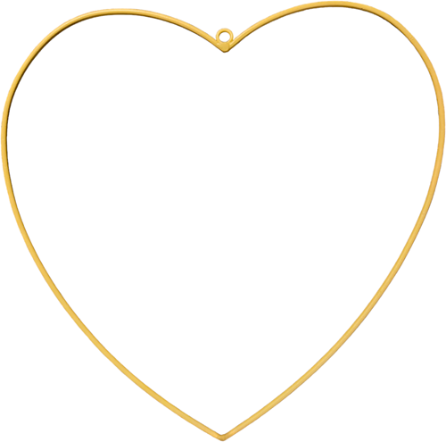 Metalen hart hangend 21 cm Geel Metalenframe Metal heart  eenmalig OP=OP