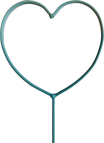 Metalen hart bijsteker pick diameter 7 cm Turquoise Metalenframe Metal heart eenmalig op=op