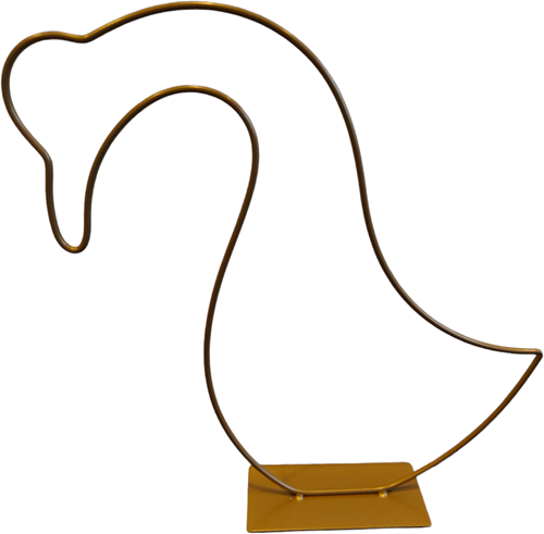 Metalen frame Gans op voet +/- 39*39cm goud standaard eenmalig artikel