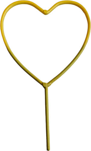 Metalen hart bijsteker pick diameter 7 cm Geel Metalenframe Metal heart  eenmalig op=op