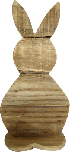 Houten Haas Smoke Oak +/- 15*35cm op is op Paashaas van hout