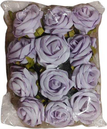 foam rose 6cm. 12pc zak Lila Lila foamroos