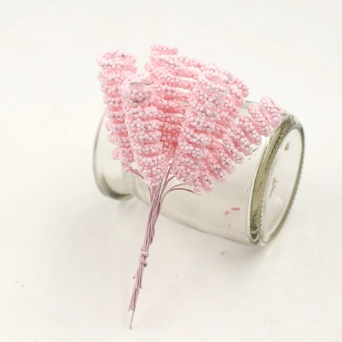 Foam Curly Stamen Bacca pick Roze 12/bundel voor corsages en inpakken
