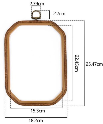 Brocante houten ring Rond Borduurring met stelschroef Rectangular 18x26cm Rectangular 18x26cm