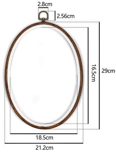 Brocante houten ring Ovaal Borduurring met stelschroef Ovaal 22x29cm Ovaal 22x29cm