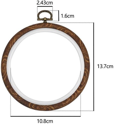 Brocante houten ring Rond Borduurring met stelschroef Rond 14cm Rond 14cm
