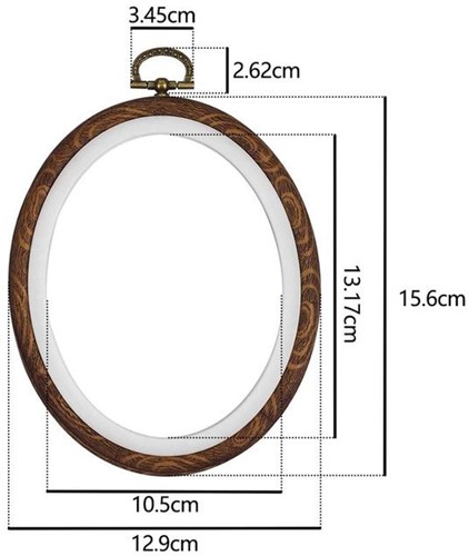 Brocante houten ring Ovaal Borduurring met stelschroef Ovaal 18x25cm Ovaal 18x25cm