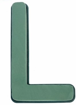 Letter L van Steekschuim met bodem Premier, passen NIET op een frame Premier FLORAL FOAM PLASTIC BACKED