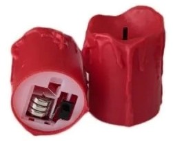 Led Minikaarsje Rood met lont PER STUK heel mooi model, kunnen ook in waxinehouder