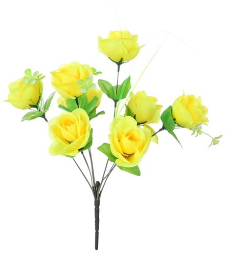 Roos bush bundel 8 bloemen GEEL Roos bush bundel