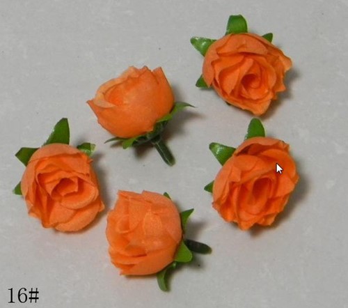 Roosjes 3 cm. zijde Oranje voor corsage of zeep +/- 20 stuks Roos zijdebloem