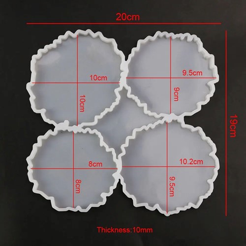 Siliconenmal set voor 4 onderzetters voor glazen bloemvorm /set voor Epoxy Resin