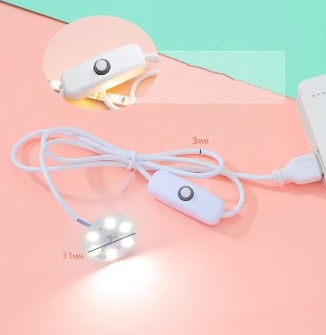 Led lampje met schakelaar op usb Warmwit voor Epoxy Resin en andere decoraties