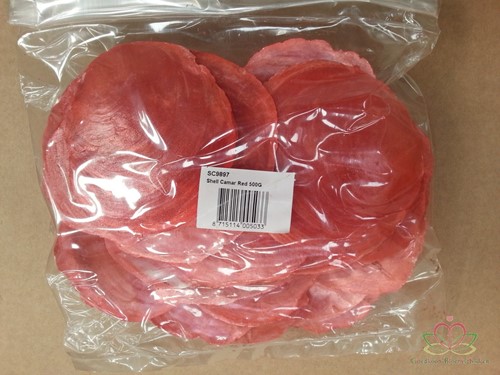 Capiz shell Camar rood 500 gram Geverfde schelpen