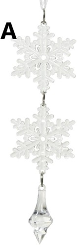 Hanger Sneeuwvlok Acryl A – 16 cm – Per stuk – Decoratie voor Kerst of Winter Decoratie voor Kerst of Winter bloemschikken en decoreren kerstboom