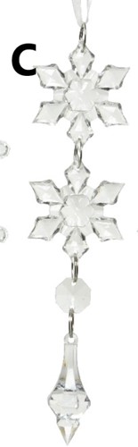 Hanger Sneeuwvlok Acryl C – 16 cm – Per stuk – Decoratie voor Kerst of Winter Decoratie voor Kerst of Winter bloemschikken en decoreren kerstboom
