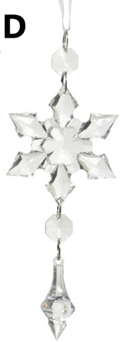 Hanger Sneeuwvlok Acryl D – 16 cm – Per stuk – Decoratie voor Kerst of Winter Decoratie voor Kerst of Winter bloemschikken en decoreren kerstboom