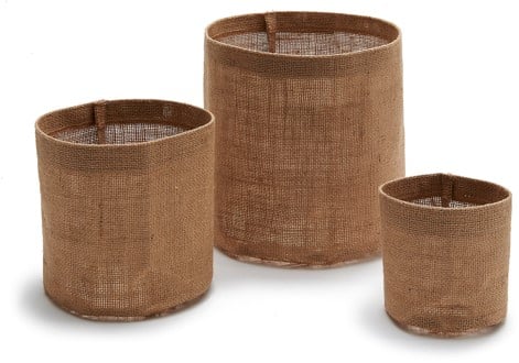Jute bloempot, ompot/mand 10*10*10cm Jute planter round