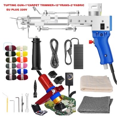 Startpakket Tuften incl materialen, Tuftpistool en Trimmer voor Tuften 220V BLAUW app voor levertijd