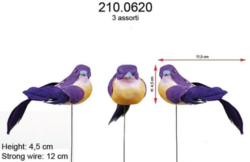 Vogeltje de luxe Paars doos 12 stuks Vogeltje de lux