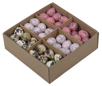 Kwarteleitjesmix Pink Doos 72 stuks Kwartel eitjes uitgeblazen voor decoratie