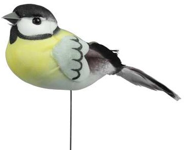 Vogeltje yellow 8.5 cm ds 6st Vogeltjes 