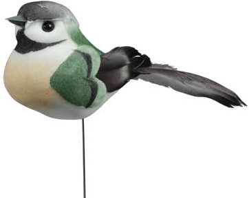 Vogeltje groen green 9.5 cm ds 6st Vogeltjes 