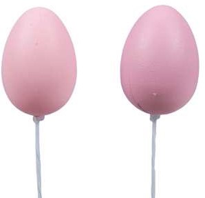 Gekleurde Eieren op draad Roze 3*4 cm 12 stuks/zak Kunststof Eieren op draad