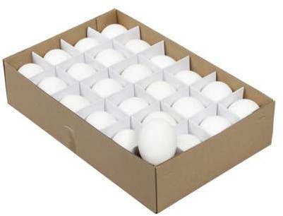 Actie Kippeneieren WIT 24 stuks op=op Leeggeblazen voor decoratie indien uitverkocht kies: 013521 of 006903