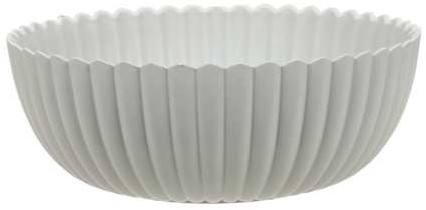 Bowl Schaal met ribbels Grijs 20*7.5 cm schaal, fruitschaal