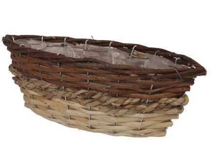 Wilgentenen Mand Pampas Tricolor Naturel 31 x 11 x 10 cm mooie ondergrond
