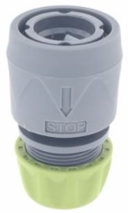 Watersnelkoppeling + waterSTOP 1/2 '' - 5/8  direct op slang of kraan