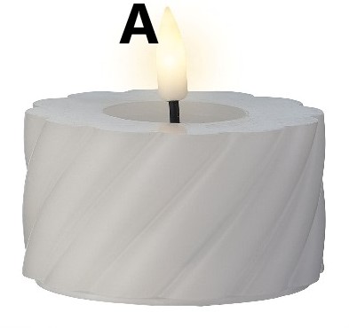 Led Waxinelicht Theelicht max Wit streep per stuk 7.5cm*6.5cm Ledcandle vlameffect warmwit voor bloemschikken en decoratie