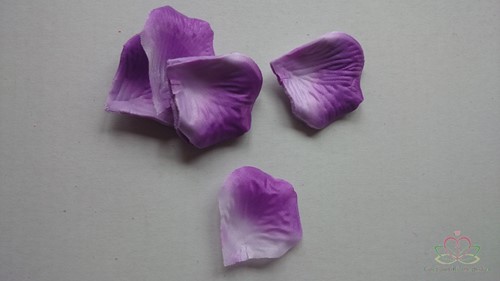 Blad zijde blaadjes Paars-Wit-2kleur rozenblaadjes / pakje Blad zijde blaadjes