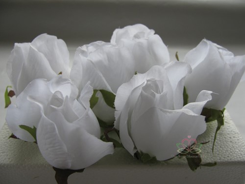 Roosjes 5-6cm. Zijde Best Quality Pure White 10 st Roos zijdebloem