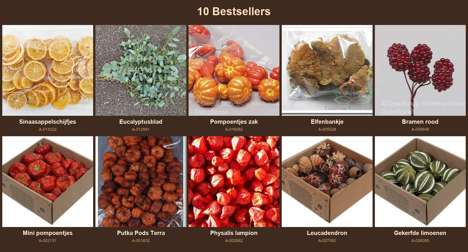 Top 10 herfstmaterialen collage